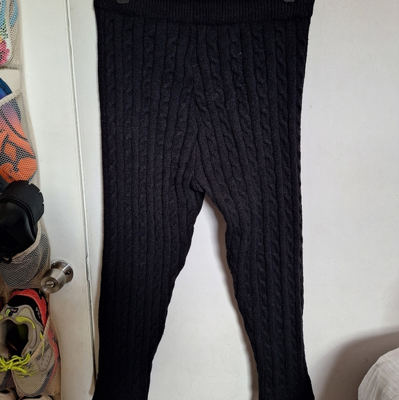 SHEIN 2XL Cable Knit Drop Shoulder Sweater & Knit Pants in Black - Picture 13 of 15